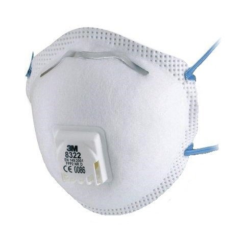 3M 8322 - P2 Valve Particulate Respirator 10/pack - Click for more info