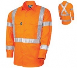 TRU WORKWEAR DS1166T5 - NSW Rail Long Sleeve Taped Shirt 160gsm - Click for more info