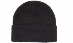 Knitted 4243 Acrylic Beanie - Black - Click for more info