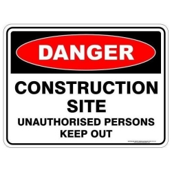 Danger Construction Site Sign - Click for more info
