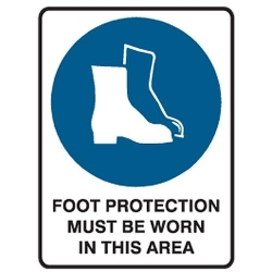 Foot Protection Must Be Worn Sign - Click for more info